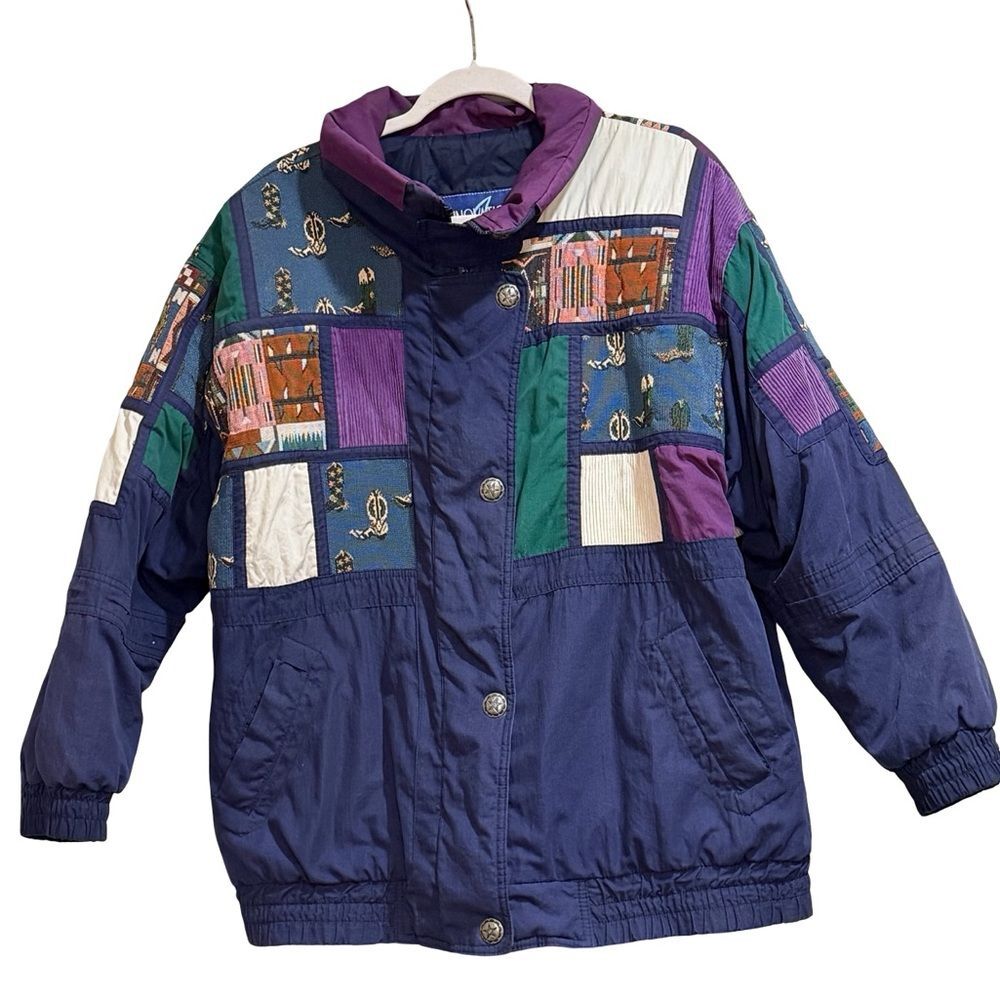 Vintage 80s/90s Innovations by Izzi Western Patchwork Bomber Jacket - Size L
